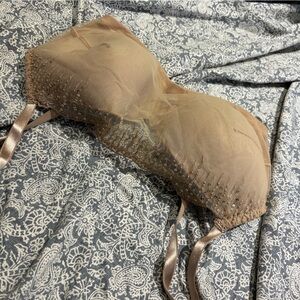 NWT Soma Bridget cami bra cascade sequins nude gold 34 DD